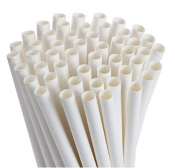 Paper Smoothie Straw White 9inch 12mm x250