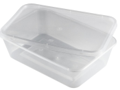 Microwave Container Rectangular with Lid PP Clear C1000 x250