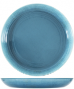 Light Blue Glazed Melamine Casablanca Bowl 38 x 4.5cm