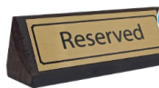Reserved Table Sign Solid Wooden Gold Plate