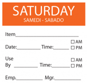 Day Label Saturday 50mm x500