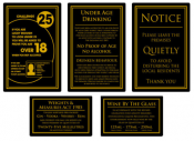 Traditional Bar Licensing Sign Pack (5 Notices)