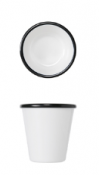 Black/ White Melamine Athens Pot 9.2 x 9cm