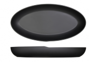 Black Copenhagen Oval Melamine Deep Dish 55 x 27.5 x 7.5cm