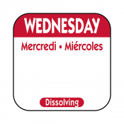 Dissolving Day Label Wednesday 25mm x500