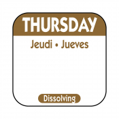 Dissolving Day Label Thursday 25mm x500