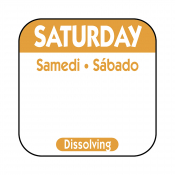 Dissolving Day Label Saturday 25mm x500