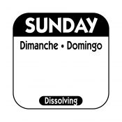 Dissolving Day Label Sunday 25mm x500