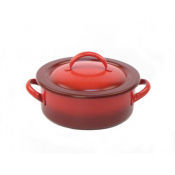 Homestyle RedBlack Induction Round Chafer 29.2 x 24.1 x 14.6cm 1.9ltr (11 1/2 x 9 1/2 x 5 3/4inch 2qts)