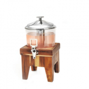 Steelite DWH Fusion Buffet System: Juicer Wood Base - 3.8 L (4 qt) - Natural Teak