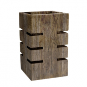 Steelite DWH Fusion Buffet System: Fusion Buffet Riser - 15.2 cm x 30.5 cm (6inch x 12inch) - Ash Grey Teak