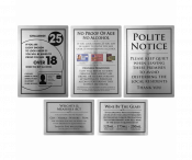Sign Essentials Bar Licensing Sign Pack (Pkt 5 Notices Silver) (BL020)