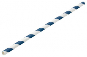 Paper Navy/White Stripe Straw 8inch (20cm) x250