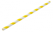 Paper Yellow/White Stripe Straw 8inch (20cm) x250