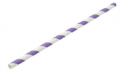 Paper Straw Lilac & White 8inch (box of 250)