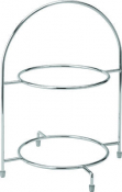 Cake Plate Stand Chrome 2 Tier 12.5inch (32cm)