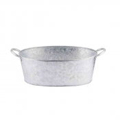 Galvanized Collection Oval Beverage Tub Pebbled Texture Stainless Steel 16.8L