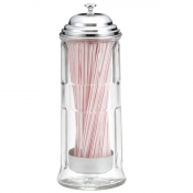 Glass Straw Dispenser with Chrome Plated Insert