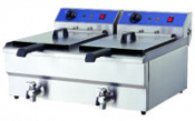 Electric Fryer with Tap Countertop Twin Tank 16L 695x560x360mm
