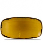 Dudson Harvest Mustard  Chefs Oblong Plate 13 7/8X7 3/8inch