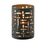 Data Black & Gold Metal Votive 6 x 8.6cm (2 3/8 x 3 3/8inch)