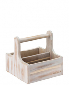 Small White Wooden Table Caddy