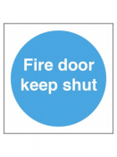 Fire Door Keep Shut Self Adhesive Vinyl 100x100mm