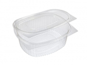 Salad Container Oval Hinged rPET 375ml x750