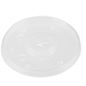 Flat Lid For Cold Paper Cups PET 12oz Clear x1000