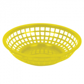 Fast Food Basket Round Yellow 203mm x12