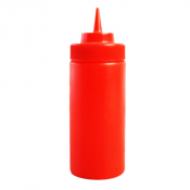 Squeeze Sauce Bottle Wide Neck Red 16oz