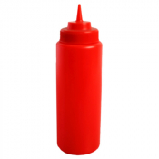 Squeeze Sauce Bottle Wide Neck Red 32oz (95cl)