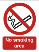 No Smoking Area Text & Symbol, Self-Adhesive, 150x200mm.