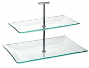 Aura 2 Tiered Rectangular Glass Plate 11.75 x 8inch