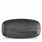 Churchill Super Vit Stonecast Raw Black  Chefs Oblong Plate 11 3/4X6inch