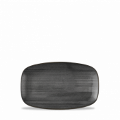 Churchill Super Vit Stonecast Raw Black Oblong Chefs Plate 7 4/5 X  4 3/4inch