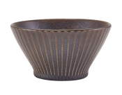 Terra Porcelain Black Fluted Conical Bowl 13cm