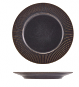 Terra Porcelain Black Fluted Winged Plate 29cm