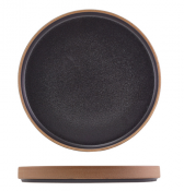 Kava Black Stoneware Raw Wall Presentation Plate 25cm