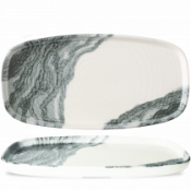 Churchill Super Vit Tide Black Oblong Chefs Plates 12 5/8X7 1/4inch