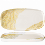 Churchill Super Vit Tide Gold Oblong Chefs Plates 12 5/8X7 1/4inch