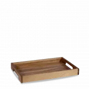 Churchill Wood  Solid Base Handled Tray 10 1/5inchX15 3/5inch