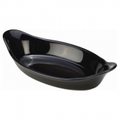 Stoneware Black Oval Eared Dish 22cm/ 8.5inch