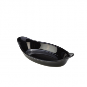 Stoneware Black Oval Eared Dish 16.5cm/ 6.5inch