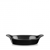Churchill Oynx Black Large Round Eared Dish 7.125inch