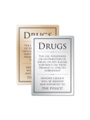 No Drugs Policy Notice (Silver)
