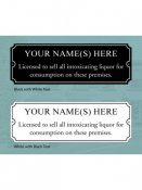 Licensee Name Plate - On And Off Premises - White/Black Text