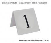 White Table Top Tent Type Numbers. Single Unit. 50x50mm.