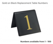 Black Table Top Tent Type Numbers. Single Unit. 50x50mm.