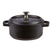 Cast Iron Effect Cookware Mini Round Black Cocotte 10cm x 5cm/ 4inch x 2inch 9oz/25.5cl